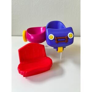 Playskool Hasbro Weebles Wobble Go Cart Side Car 2009 w/Red Park Bench 2003